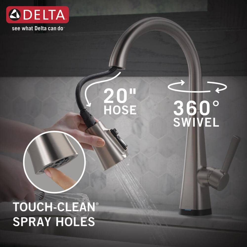 SpotShield Stainless Touch Control Kitchen Faucet with Pull-Down Sprayer