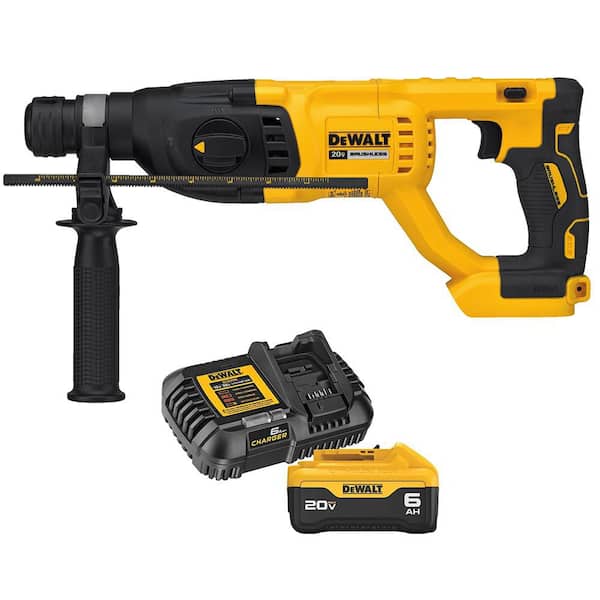 20V MAX Lithium-Ion Cordless Brushless 1 in. SDS Plus Concrete and Masonry Rotary Hammer with 6Ah Battery & Charger Kit