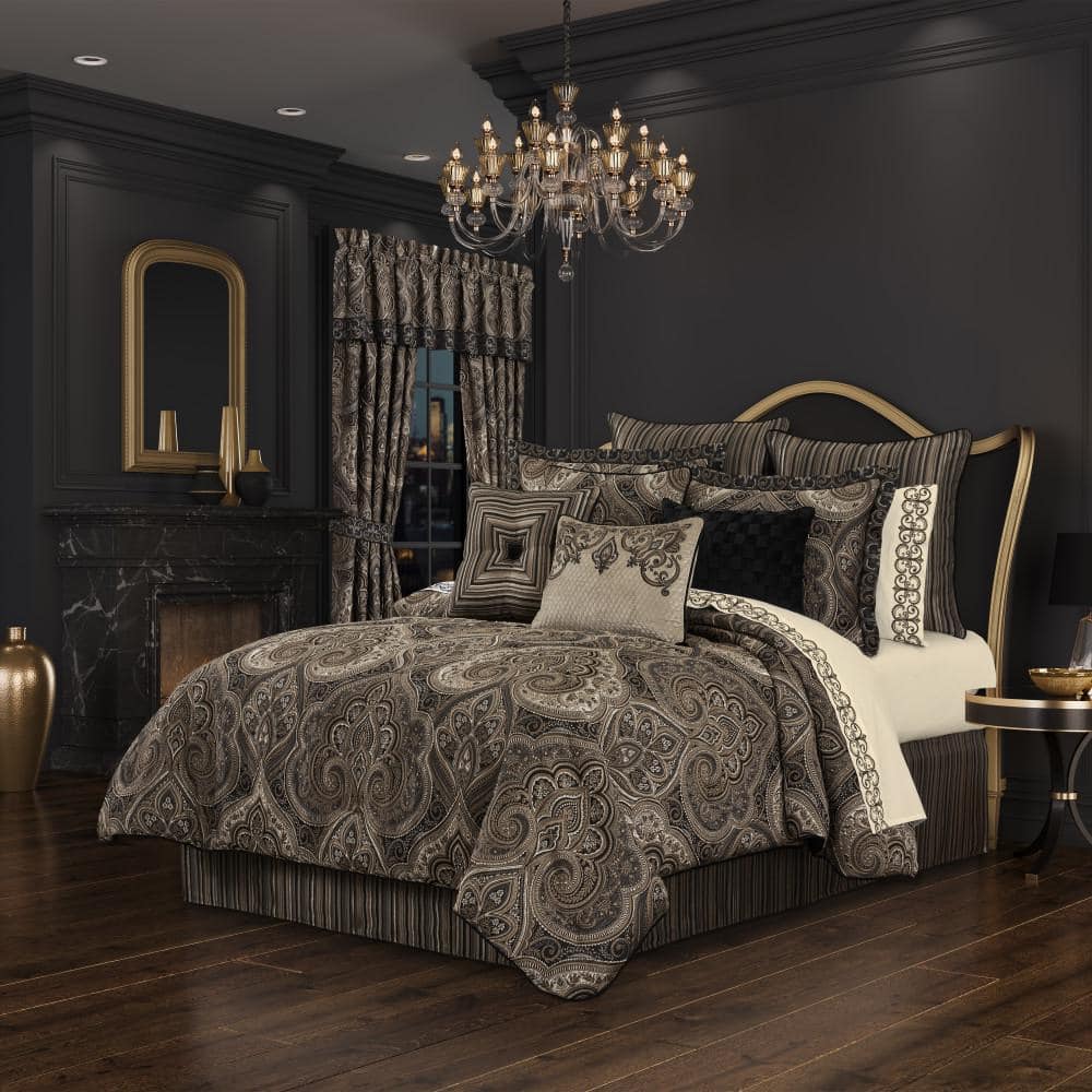 QUEEN STREET NEW YORK Camina 4-Piece. Bronze Polyester Queen