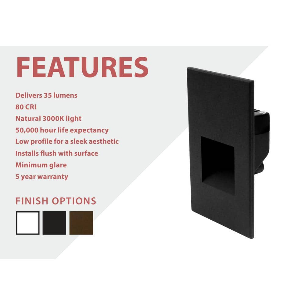 Matte Black Aluminum LED Pathway Step Light