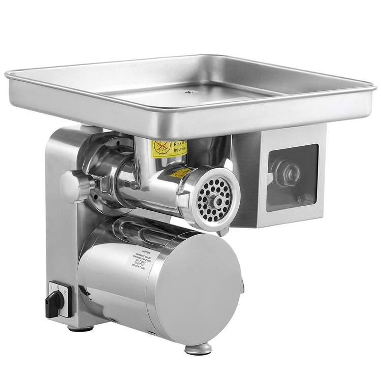 VEVOR Meat Grinder, 11 lbs. /Min Electric Meat Grinder, Sausage Stuffer with Blade, Grinding Plate, Sausage Maker in Silver