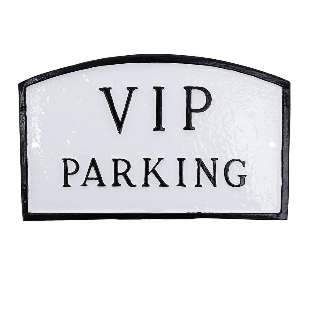 "10"" x 15 Standard Arch VIP Parking Statement Plaque Sign - White/Black" product image for price tracking
