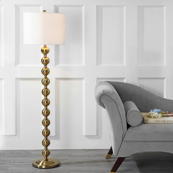 silver stacked ball floor lamp