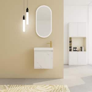 20 in White Floating Wall-Mounted Bathroom Vanity with White Resin Sink & Soft-Close Cabinet Door