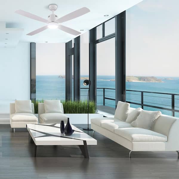 Home Decorators Collection Kitteridge 52 in. LED Indoor White Ceiling Fan with Light Kit