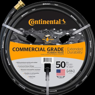 Premium 5/8 in. Dia x 50 ft. Commercial Grade Rubber Black Water Hose