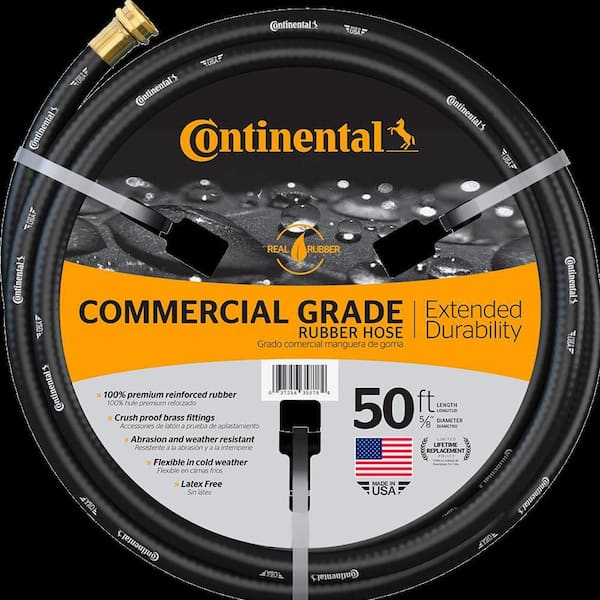 Premium 5/8 in. Dia x 50 ft. Commercial Grade Rubber Black Water Hose