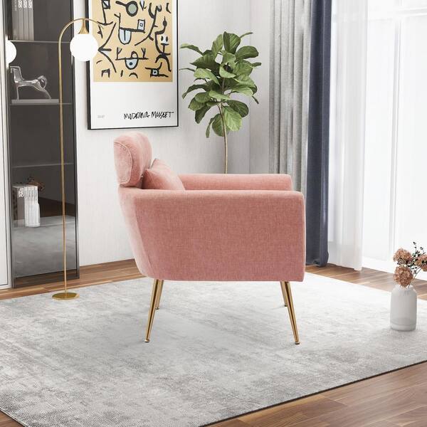 pink boucle chair