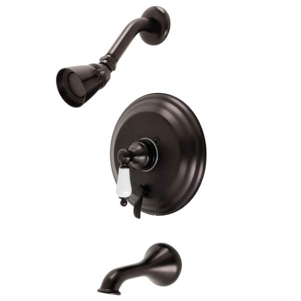 Kingston Brass Restoration Single Handle 1-Spray Tub and Shower Faucet 2 GPM with Pressure Balance in Oil Rubbed Bronze