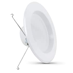 5/6 in. Integrated LED White Retrofit Recessed Light Trim Dimmable CEC Title 24 Downlight Daylight 5000K