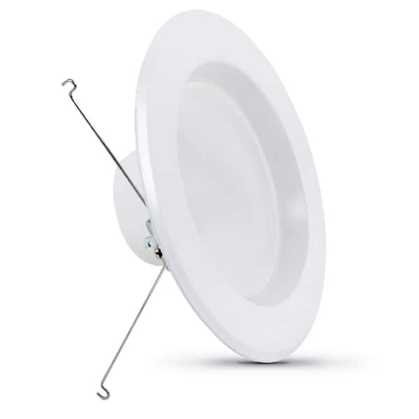 5/6 in. 925 Lumens 5000K Daylight Dimmable Integrated LED Retrofit Recessed Light Trim Kit, White