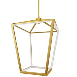Cage 64-Watt Integrated LED Aged Brass Chandelier