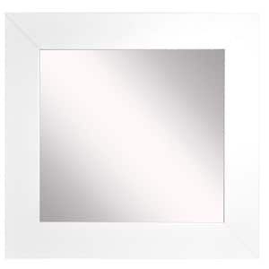 24 in. W x 24 in. H Framed Square Bathroom Vanity Mirror in White
