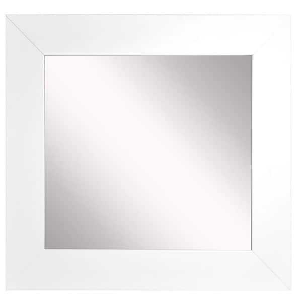 Unbranded 24 in. W x 24 in. H Framed Square Bathroom Vanity Mirror in White