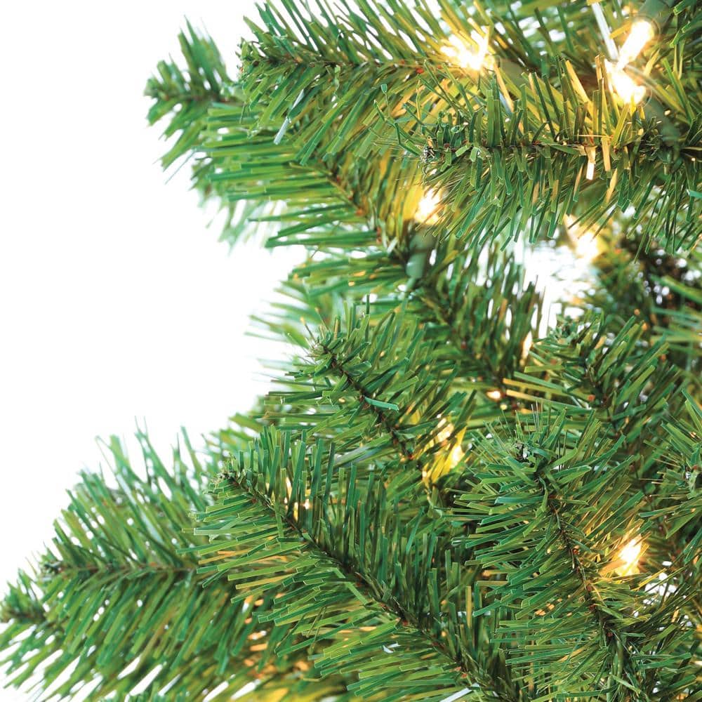 7-Foot Pre-Lit Green Pine Christmas Tree with Clear Lights