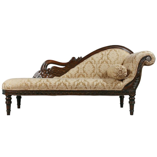 Design Toscano 73 in. Rolled Arm 3-Seater Sofa in Walnut