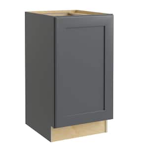 Newport Deep Onyx Plywood Shaker Assembled Base Kitchen Cabinet FH Soft Close Left 18 in W x 24 in D x 34.5 in H