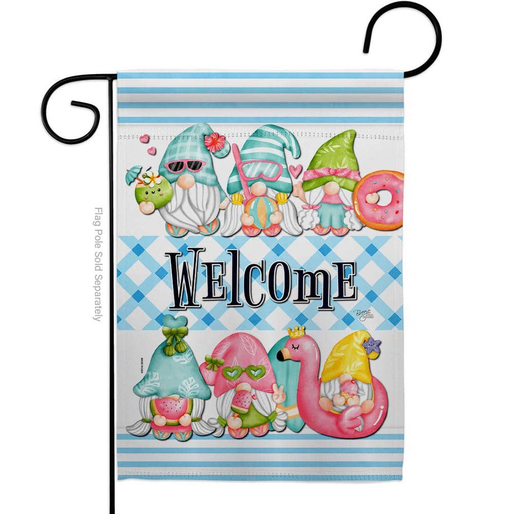 Breeze Decor 13 in. x 18.5 in. Summer Gnomes Gnome Garden Flag 2-Sided  Friends Decorative Vertical Flags HDG104135-BO The Home Depot