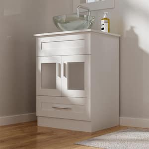24 in. W x 19 in. D x 32.5 in. H Bath Vanity Cabinet without Top in White
