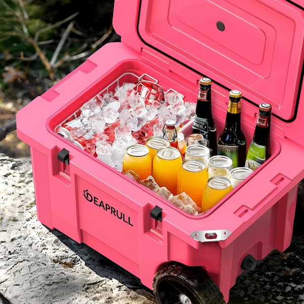 futhork Pink 55 qt. Portable Chest Cooler, Leak-Proof Outdoor