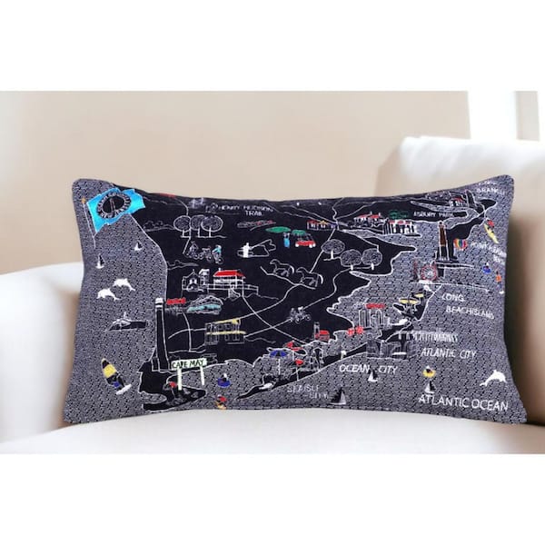 HomeRoots Black, Gray, White Solid Polyester 14 in. x 25 in. Throw Pillow