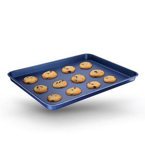 Pro Classic Blue 17 in. x 12 in. 0.8MM Gauge Nonstick Diamond and Mineral Infused Coating Cookie Sheet