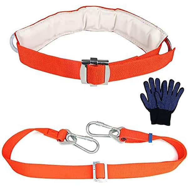 Unbranded Fall Protection Safety Belt with Adjustable Lanyard, 5070 lb. Capacity, Polyester and Alloy Steel Harness with Gloves