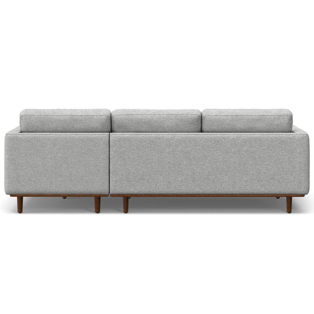 Mist Grey Woven-Blend Fabric Right Sectional Sofa with Chaise