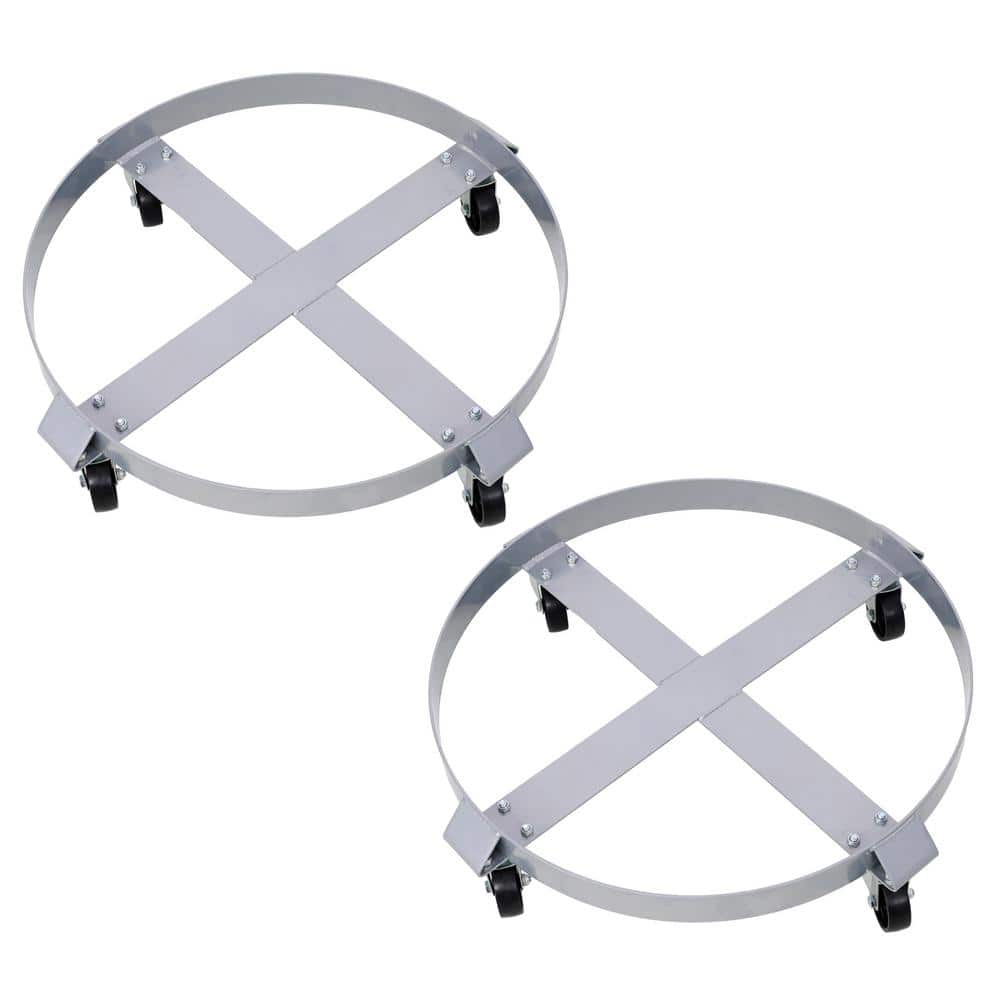 Steel 55 Gallon Drum Dolly Barrel Dolly with 4 Swivel Caster Wheels, Heavy 