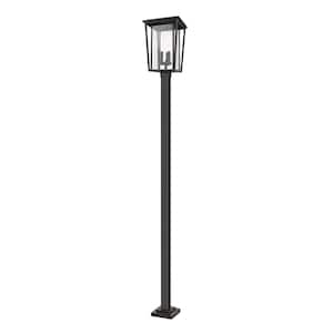 Seoul 117.25 in. 3-Light Oil Bronze Aluminum Hardwired Outdoor Weather Resistant Post Light Set with No Bulb included