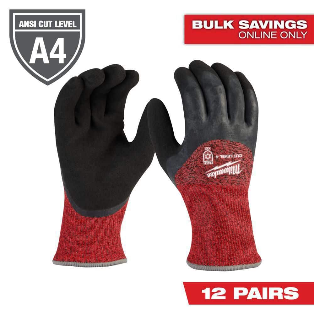 Large Red Latex Level 4 Cut Resistant Insulated Winter Dipped Work Gloves (12-Pack) price history on PriceWatchPro