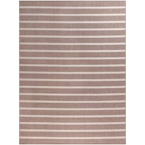 Positano Natural Ivory 9 ft. x 12 ft. Stripes Contemporary Area Rug