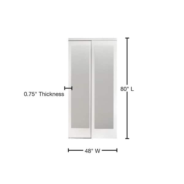 Mir-Mel Mirror Primed Chrome Trim Solid MDF Interior Closet Sliding Door