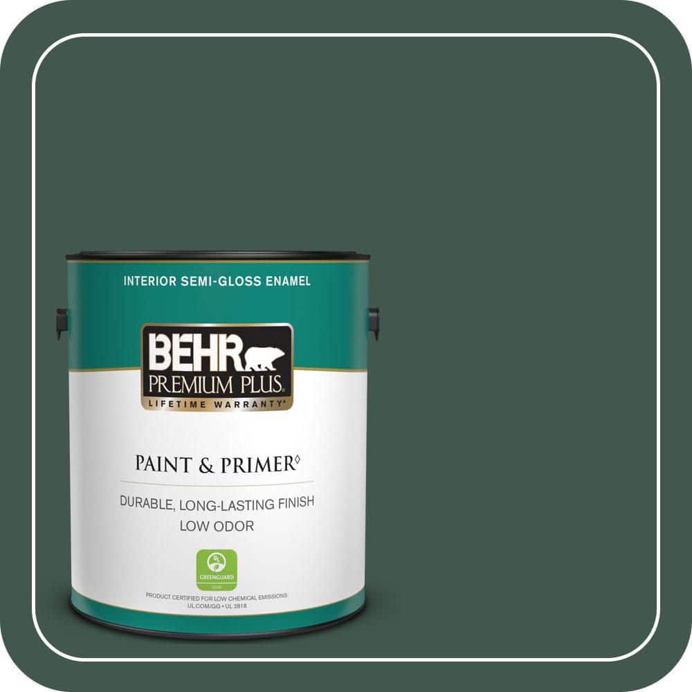 1 gal. #BXC-33 Jolly Green Semi-Gloss Enamel Low Odor Interior Paint & Primer price history on PriceWatchPro