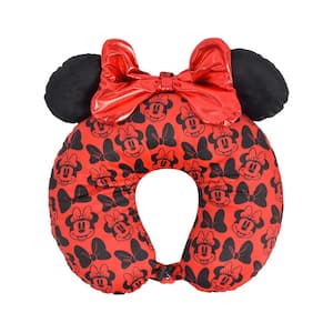 Disney Minnie Mouse Neck Travel Pillow with 3D Ears and Bow RED/BLACK