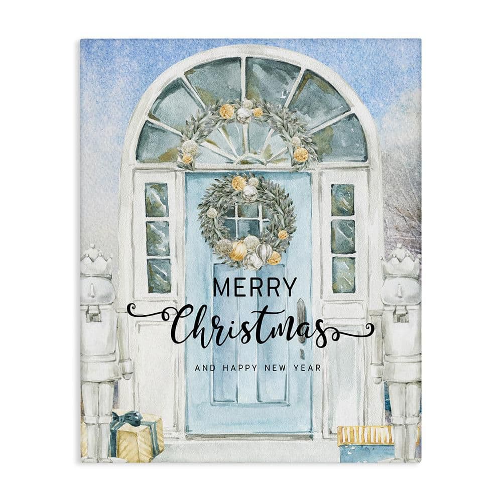Merry Christmas Blue Door by Jesse Keith Unframed Graphic Art Print Abstract 30 in. x 24 in. price history on PriceWatchPro