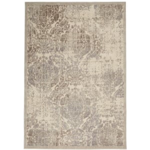 Graphic Illusions Ivory 2 ft. x 4 ft. Persian Vintage Kitchen Area Rug