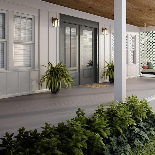 Porch Flooring 1 in. x 4 in. x 12 ft. Kettle Gray Tongue and Groove Composite Decking Board