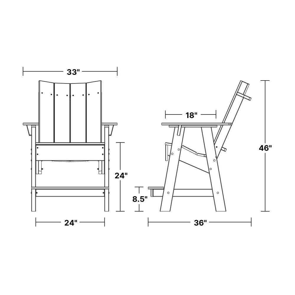 Yellow Polywood Outdoor Adirondack Chair with Arms