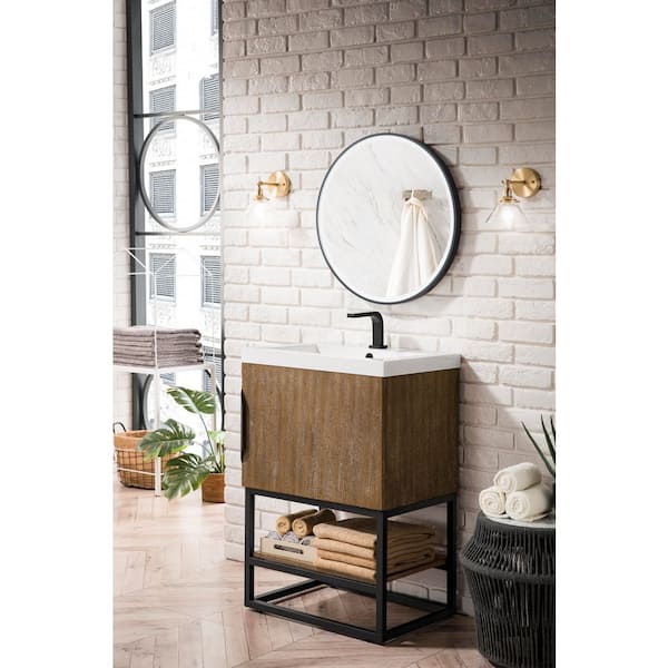 James Martin Vanities Columbia 23.6 in. W x 18.1 in. D x 33.4 in. H Single Bath Vanity Cabinet without Top in Latte Oak