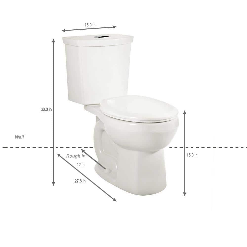 White Vitreous China Round Dual Flush Two-Piece Toilet