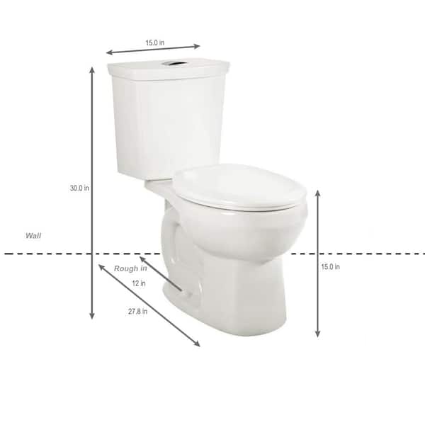 2-Piece American Standard 2889518.020 H2Option Siphonic Dual Flush Normal Height Round Front Toilet with Liner White 