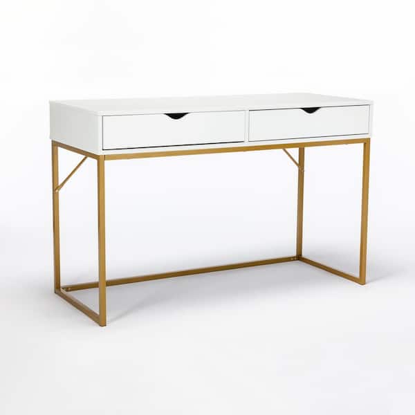ACESSENTIALS 47.2 in. D x 30.1 in. H x 19.1 in. W White Morgan Writing Desk