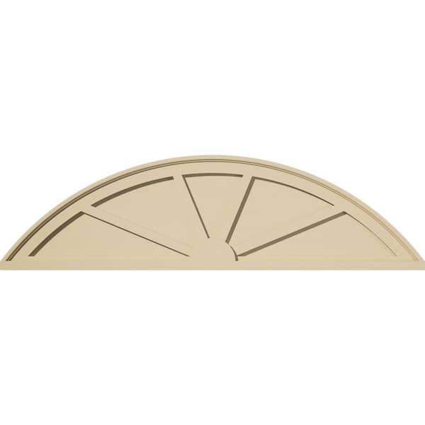 Ekena Millwork 48 in. W x 13 in. H x 2 in. P Segment Arch 4 Spoke Signature Urethane Pediment, Primed Tan