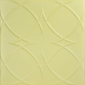 Circles and Stars Concord Ivory 1.6 ft. x 1.6 ft. Decorative Foam Glue Up Ceiling Tile (21.6 sq. ft./case)
