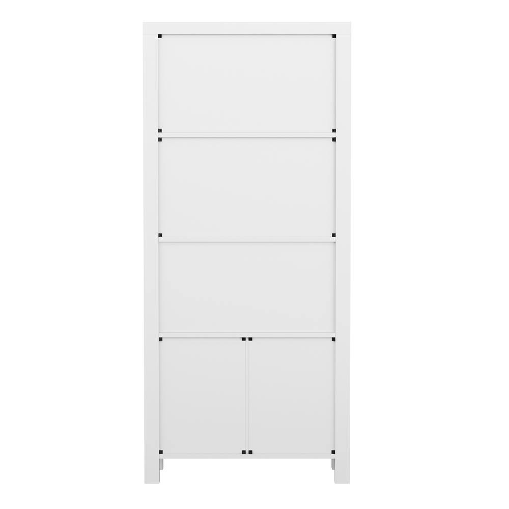 Martha Stewart 68" Gray Wood Shaker Bookcase with Storage Cabinet