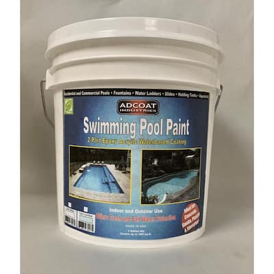 Swimming Pool Paint 2-Part Epoxy Waterbased Coating 1 Gal. Kit Blue Lagoon