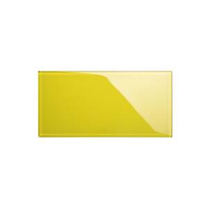 Pineapple Yellow 6 in. x 12 in. x 8mm Glass Subway Tile Sample