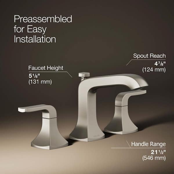 KOHLER Rubicon 8 in. Widespread 2-Handle Bathroom Faucet in