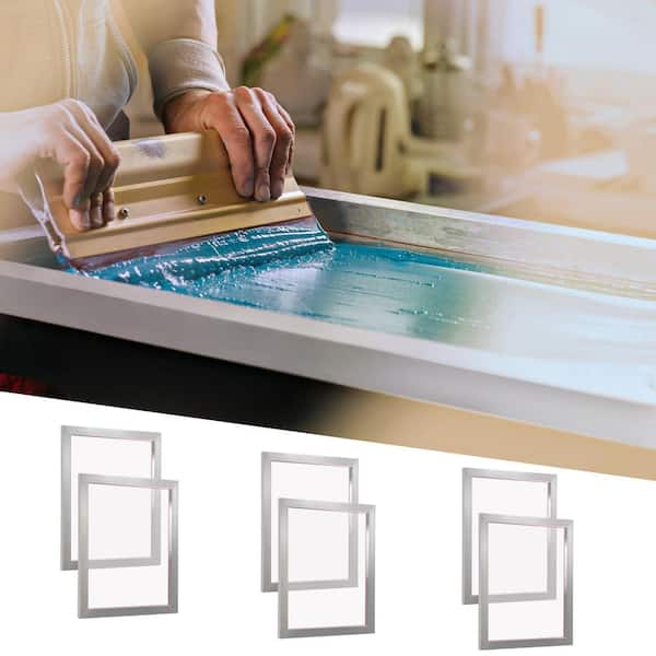 Screen Printing Kit 6 Pieces Aluminum Silk Screen Printing Frames, 20 x 24in. Silk Screen Printing Frame, 110 Count Mesh